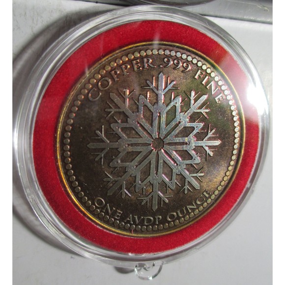 Santa Winking OKAY Copper Medallion - Picture 2 of 5